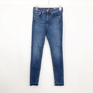 Rag & Bone High Rise Ankle Skinny Jeans, Size 27, Blue